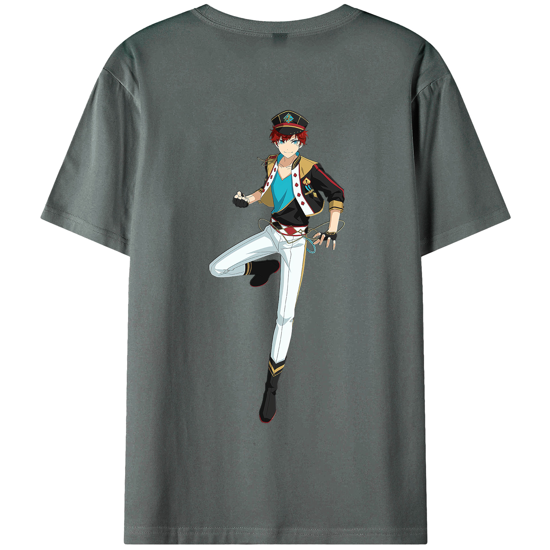 （画像用） あんさんぶるスターズ! Ensemble Stars 綿100％ メンズ半袖Tシャツ（バックプリント） 通気性